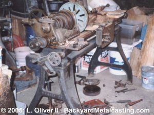 Lathe in basement